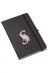 Gül Desenli S Harfli Termo Deri Not Defteri - 2