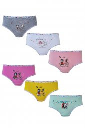 Tutku İç Giyim 6lı Kız Çocuk Baskılı Renkli Külot Likralı Slip - 2