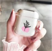 Açık Pembe Çiçekli Şeffaf Airpods Kılıfı - 1