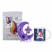 Unicorn Ay Masa Lambası Defter Kupa Hediye Seti - 1