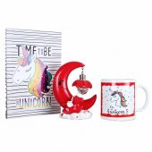 Unicorn Ay Masa Lambası Defter Kupa Hediye Seti - 1