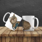 Kedi Puf Yastık Kedi Kupa Hediye Seti - 2