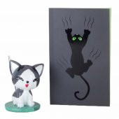 Kedi Notluk Gri Kedi Renkli Sayfalı Not Defteri - 1