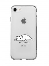 iPhone 7 Not To Day Desenli Premium Şeffaf Silikon Kılıf - 1