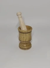 Ahşap Havan 9-6 cm Ahşap Tokmaklı Ezici Kahve Sarımsak Patlıcak Leblebi Dövücü Ezici - 2