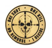 ONE SHOT ONE KILL KESKİN NİŞANCI Deri PEÇ - Arma - Askeri Patch thumbnail 1