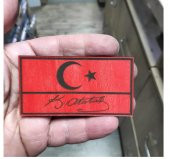 Bayrak Kemal Atatürk İmzalı Deri PEÇ - Arma - Askeri Patch thumbnail 2