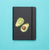 Çift Avokado Desenli Siyah Termo Defter - 1
