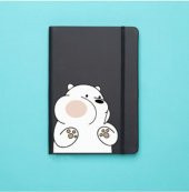 Ayıcık Desenli Siyah Termo Defter - 1