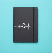 Melodi Desenli Siyah Termo Defter - 1