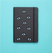 Nazar Gözler Desenli Siyah Termo Defter - 1