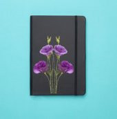 İkili Lale Desenli Siyah Termo Defter - 1