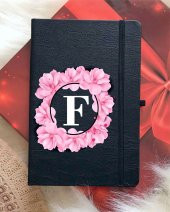 F Harfli Çiçekli Siyah Defter - 1