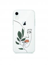 iPhone Xr Line Art Women Desenli Şeffaf Kılıf - 1
