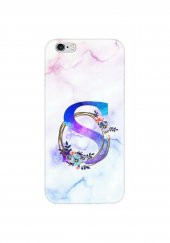 iPhone 6 Plus / 6s Plus Renkli Mermer Desen S Harfli Telefon Kılıfı - 1