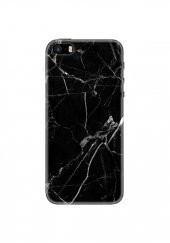 iPhone 5 Siyah Mermer Desenli Telefon Kılıfı - 1