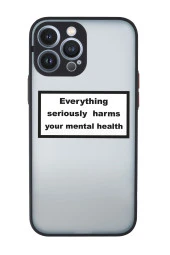 iPhone 13 Pro Max Uyumlu Everythink Desenli Kamera Korumalı Buzlu Şeffaf Lüx Telefon Kılıfı - 8