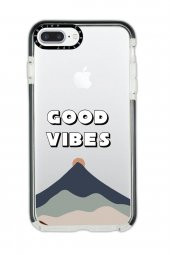 iPhone 7 Plus Casetify Good Vibes Desenli Anti Shock Premium Silikonlu Siyah Kenar Detaylı Telefon Kılıfı - 1
