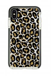 iPhone X Casetify Leopar Desenli Anti Shock Premium Silikonlu Siyah Kenar Detaylı Telefon Kılıfı - 1