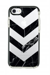 iPhone 6 Plus Casetify Mermer Üçgen Desenli Anti Shock Premium Silikonlu Siyah Kenar Detaylı Telefon Kılıfı - 1