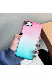 MooodCase iPhone 8 Uyumlu Premium Rainbow Renkli Silikonlu Telefon Kılıfı - 1