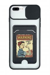 iPhone 6 Plus Uyumlu Women At Work Desenli Kamera Korumalı ve Kartlıklı Telefon Kılıfı - 1