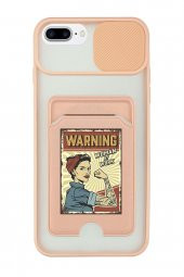 iPhone 6 Plus Uyumlu Women At Work Desenli Kamera Korumalı ve Kartlıklı Telefon Kılıfı - 3