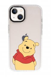 iPhone 13 Sevimli Pooh Candy Bumper Darbe Emci Silikonlu Telefon Kılıfı thumbnail 2