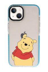 iPhone 13 Sevimli Pooh Candy Bumper Darbe Emci Silikonlu Telefon Kılıfı thumbnail 4