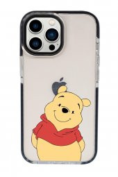 iPhone 13 Pro Sevimli Pooh Candy Bumper Darbe Emci Silikonlu Telefon Kılıfı - 1