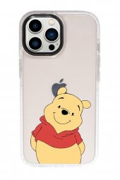 iPhone 13 Pro Sevimli Pooh Candy Bumper Darbe Emci Silikonlu Telefon Kılıfı - 2