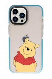 iPhone 13 Pro Sevimli Pooh Candy Bumper Darbe Emci Silikonlu Telefon Kılıfı - 4