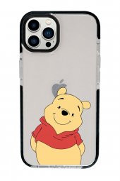 iPhone 13 Pro Max Sevimli Pooh Candy Bumper Darbe Emci Silikonlu Telefon Kılıfı - 1
