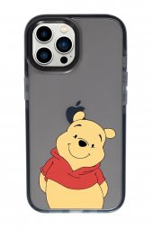iPhone 13 Pro Max Sevimli Pooh Candy Bumper Darbe Emci Silikonlu Telefon Kılıfı - 3