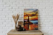 BİONNSHOP ÖZEL SERİ DENİZ FENERİ SOYUT RESİM KANVAS TABLO - 1