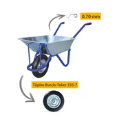 Kanat Adalı Galvanizli Demonte El Arabası Tüplas Burçlu Teker 0.70 mm Sac - 2