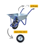 Kanat Adalı Galvanizli Demonte El Arabası Tüplas Burçlu Teker 0.70 mm Sac - 4