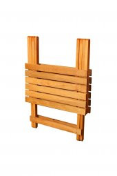 Dekoratif Ahşap Katlanır Masa Piknik Balkon Masası 70Cm x 60Cm - 5