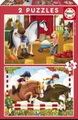 Educa 2x48 Parça Horse Grooming (At Bakımı) Çocuk Puzzle - 1