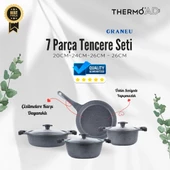 ThermoAD | Tencere Seti | Graneu Serisi | 7 Parça | Gri - 2
