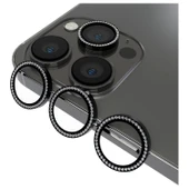 Logis Apple İphone 11 Pro Max Taşlı Kamera Lens Koruma Camı 3'lü - 6