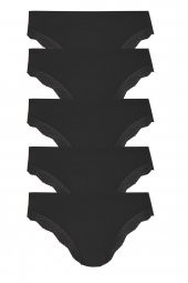 5li Kadın Pamuklu Paça Dantelli Bikini Külot İç Çamaşırı Işık - 6