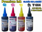 PREMİUM İNK EPSON T664 L3050 L3060 L3070 4 RENK x 100 ml SET thumbnail 1