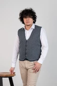 SLİMFİT DESENLİ ERKEK TRİKO YELEK - 6