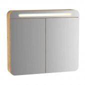 VitrA Sento Aydınlatmalı Dolaplı Ayna 80 cm Açık Meşe 60896 - 1