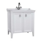 VitrA Valarte Lavabo Dolabı 80 cm Kapaklı Etajerli Lavabolu Tek Armatür Delikli Mat Beyaz 62153 - 4