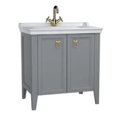 VitrA Valarte Lavabo Dolabı 80 cm Kapaklı Etajerli Lavabolu Tek Armatür Delikli Mat Beyaz 62153 - 7