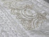 Çeyiz Diyarı Fransız Güpürlü Lisa Kadife Seccade Krem Gold thumbnail 3