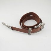 İşlemeli Ve Gümüş Renk Tokalı Bayan Kemer - 1