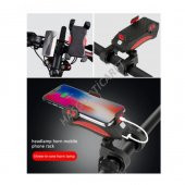 Hsgl Bisiklet Ön Far 130 Dsb Korna Güç Kaynağı Telefon Tutucu Bisiklet Aksesuar - 6
